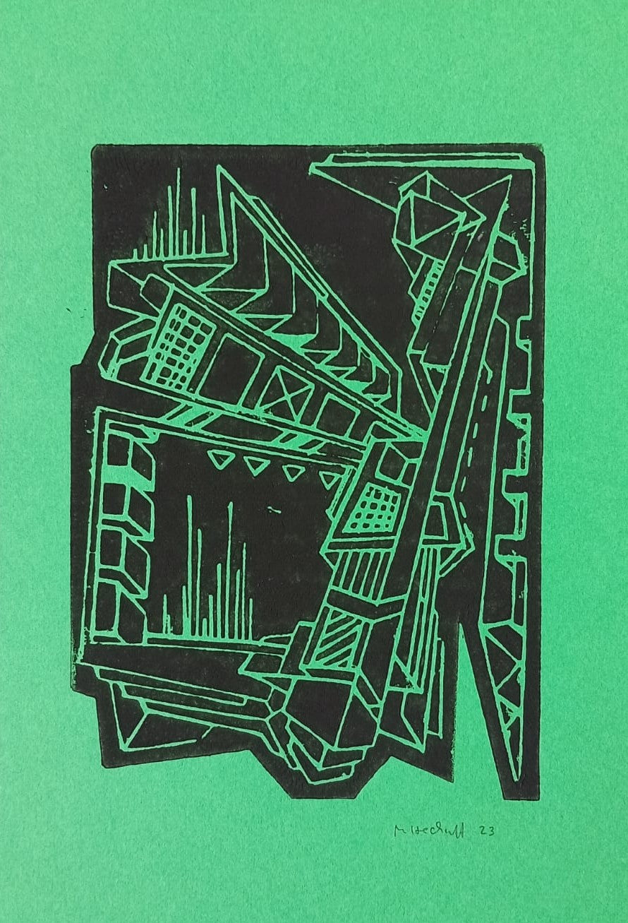 Marlet Heckhoff, Linoldruck, grün (2)