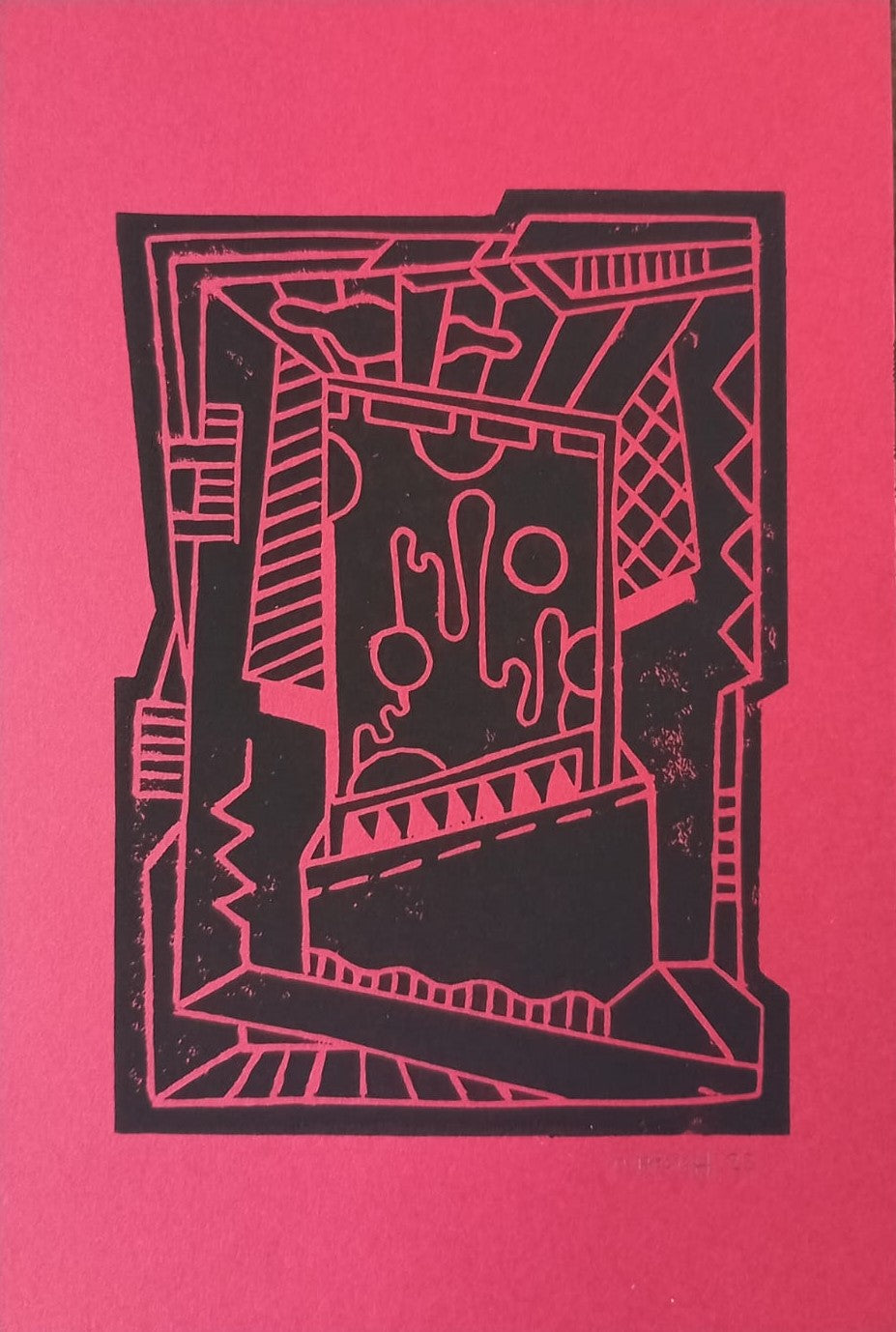 Marlet Heckhoff, Linoldruck, rot (3)